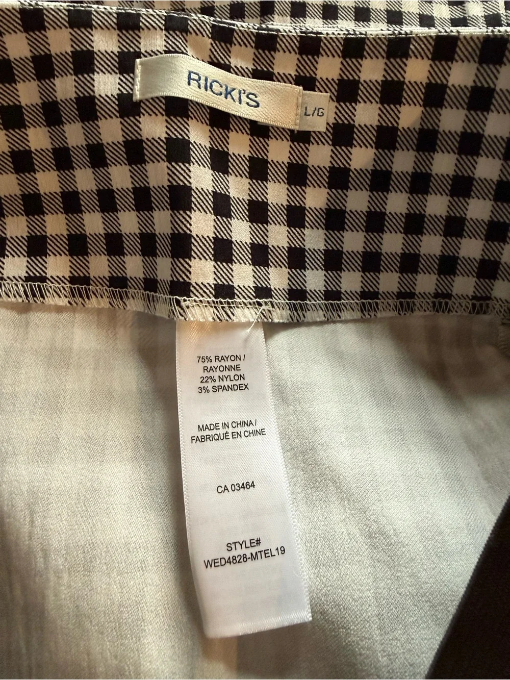 Ricki's Black and White Microtwill Gingham Pencil Skirt - Picture 3 of 3